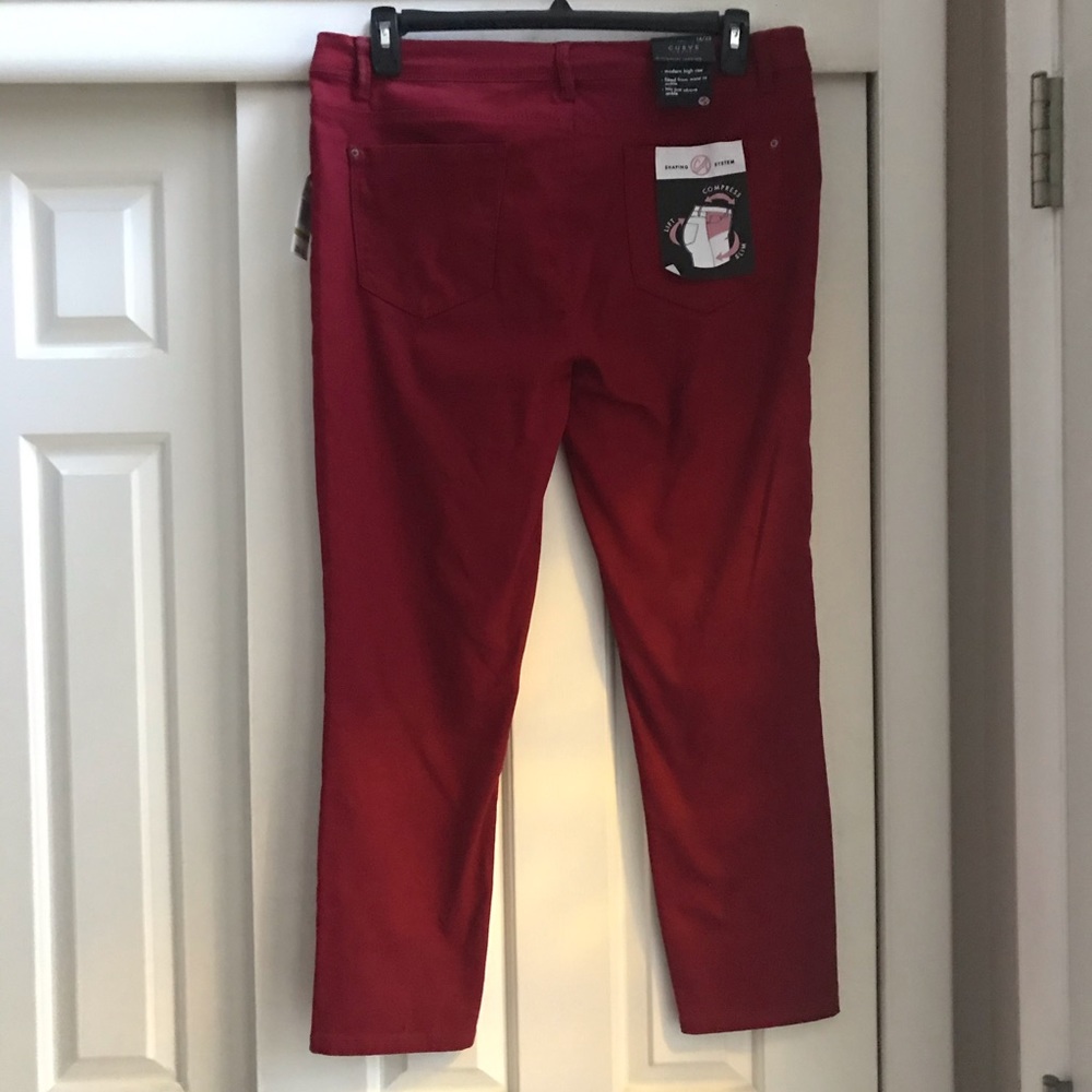 Brand new vibrant red stretchy jean